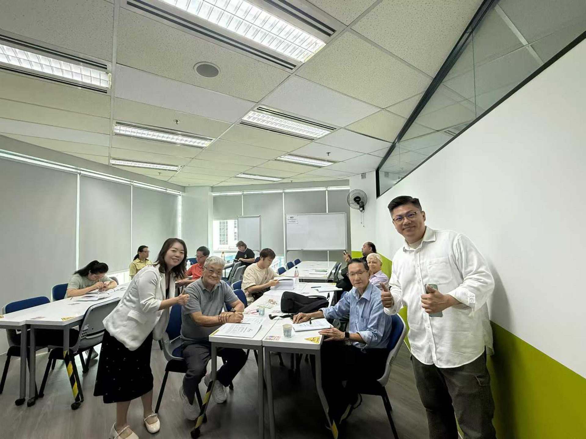 Instructor guiding an AI training session